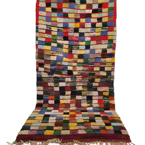 Vintage Moroccan Berber Rug Handwoven Wool Rug Masterpiece Boujaad Kilim Carpet - Picture 1 of 24