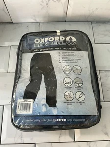 Oxford Rainseal Waterproof Motorcycle Motorbike Over Trousers - Black 5XL - Picture 1 of 9