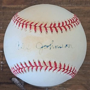ALEX JOHNSON SIGNED OAL BUDIG BASEBALL YANKEES 1967 CARDINALS REDS PHILLIES DEC - Picture 1 of 2