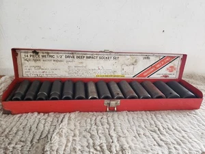 14pc 1/2” Drive Metric 6pt Point Deep Impact Sockets Set Sunex #2653 - Picture 1 of 8