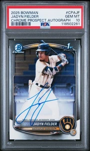 2025 Bowman Chrome Prospect Autographs Jadyn Fielder #CPAJF PSA 10 Brewers - Picture 1 of 2
