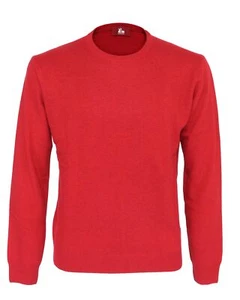 NWT EZZELINO SWEATER wool cashmere crewneck red 2-ply luxury Italy XL - Picture 1 of 2