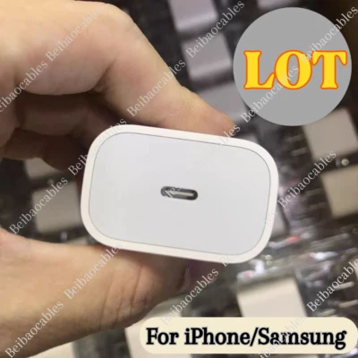 Lote 20W USB-C Tipo C Cargador Rápido Adaptador de Corriente Bloque Para iPhone 16 15 14 13 12 Foto 1 de 4