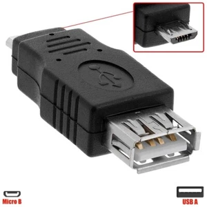 USB Type A Female to Micro B 5 Pin Male Data Charger Adapter Converter Silver - Picture 1 of 2