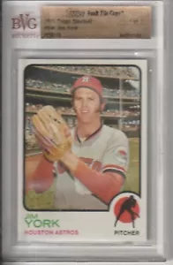 Jim York - 1973 Topps Vault File Copy - Beckett Authentic - Houston Astros - 1/1 - Picture 1 of 2