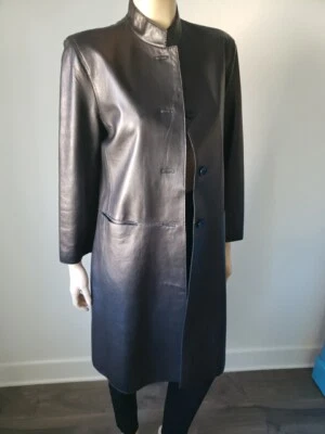 John Carlisle Women's Black Leather Coat Size L - Image 1 of 4
