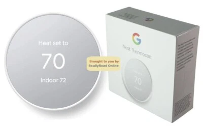 NEW SEALED - Google Nest Smart WIFI Thermostat Alexa - Model G4CVZ SNOW (White) - Image 1 of 4