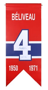 Jean Beliveau Autographed Montreal Canadiens Banner 18x42 - Picture 1 of 1