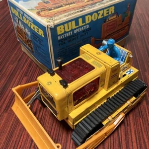 KY Yoshino Toy Tin Toy Car Bulldozer Friction W/BOX F/S FEDEX - Picture 1 of 9