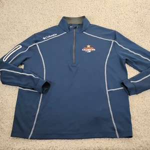 Houston Astros Jacket Mens XL Blue Columbia 1/4 Zip Lightweight Performance A2* - Picture 1 of 14