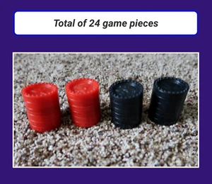 šµ lot of 24 stacking replacement checkers vtg Connect Four red black pieces set - Picture 1 of 16