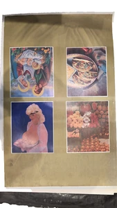 LATIN AMERICA MAYA INCA AZTEC RELIGIOUS 4 PICTURE POSTER LITHGRAPH 22.5"x35"GOLD - Picture 1 of 1