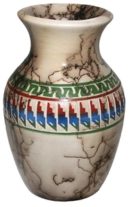 TOM VAIL NAVAJO NATIVE AMERICAN ETCHED HORSEHAIR POTTERY 5 1/8" VASE NEW - Picture 1 of 4