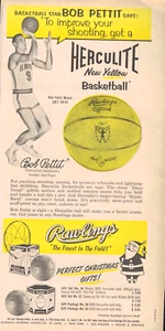 1957 Bob Pettit (HOF) St. Louis Hawks 5" x 11" SPORT Magazine Ad w/Free Shipping - Picture 1 of 1