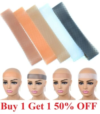 Wig Grip Adjustable HeadBand silicone Elastic Comfort  hair gripper Band Caps - Image 1 of 4