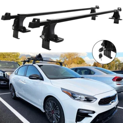 54" Black Top Roof Rack Cross Bars Luggage Carrier W/ Lock For Kia Forte Forte5 Foto 1 de 4