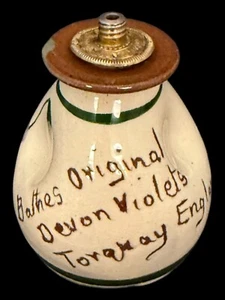 Perfume Bottle Devon Violets Vintage Cologne with Damaged Metal Stopper EMPTY - Picture 1 of 9