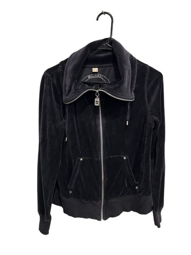 Giacca donna Michael Kors nera in velluto con zip taglia M