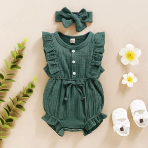 Baby Girl Romper Ruffle Boho Baby Shower Gift New Fashionable Different Colors - Picture 1 of 6