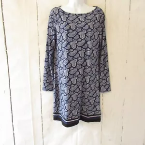 Michael Kors Kleid M mittelblau Paisley Etuikleid langarm - Bild 1 von 6