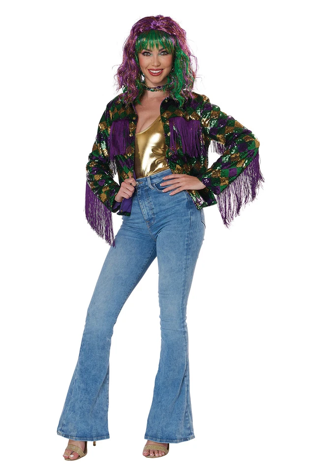 Mardi Gras Fringe Jacket Adult Costume - Image 1 of 1