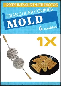 METALLFORM FÜR SÜSSE DREIECKIGE PLÄTZCHEN "FIRTREE" + REZEPT IN ENGLISCH - Bild 1 von 8