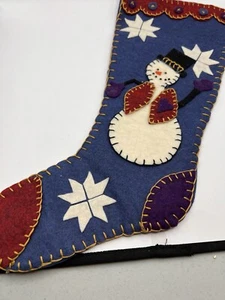 Vintage handgefertigter Filz Weihnachtsmann Weihnachtsstrumpf 16 Zoll Multicolor  - Bild 1 von 5