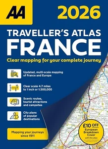 AA France 2026 Traveller's Road Atlas Map A4 Latest Edition - Picture 1 of 1