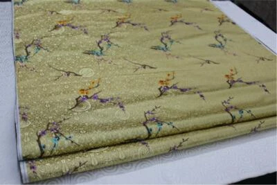 Faux Silk Brocade(Plum Flora blossom)Jacquard Damask Kimono Fabric Material*Bu4 - Image 1 of 4