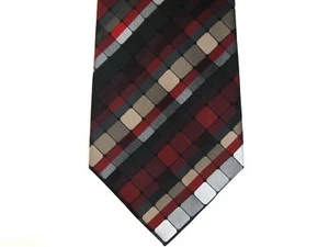 Crazy Horse Mens Necktie Tie Black Beige Red White Geometric Stain Resistant - Picture 1 of 4