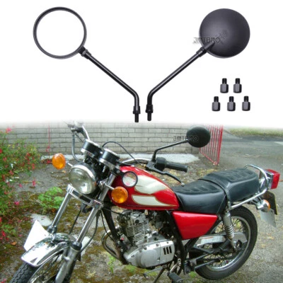 Espejos retrovisores laterales redondos negros 10 mm para moto Suzuki GN125 GN250 GN400  Foto 1 de 4