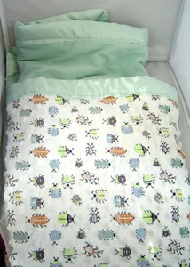 New Multicolor Satiny Plush Insect Flannel Baby Blanket Quilt Handmade - Picture 1 of 4