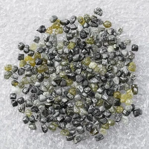 Diamante cuadrado natural áspero amarillo verde 2 quilates diamante crudo - Imagen 1 de 8