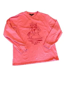 Teddy Fresh Pink Long Sleeve Shirt XL "The Thrill Is Gone" Cowboy Bear Cotton - Picture 1 of 5