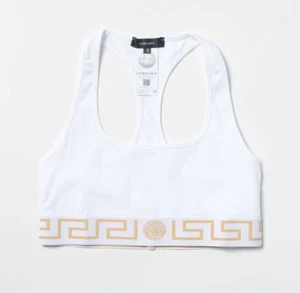 SUJETADOR DEPORTIVO VERSACE BORDER GRIEGO BRALETTE CLÁSICO BLANCO TALLA 4 - L 36CM - Imagen 1 de 1