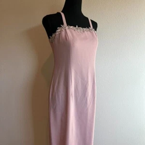 After Dark Pink Maxikleid mit Blumenstickerei Gr. 4 Vintage Y2K Coquette Cottage - Bild 1 von 5