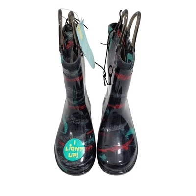 Botas impermeables Western Chief Kids diseño frenesí de tiburón negro talla 10 nuevas con etiquetas 111423 Foto 1 de 4