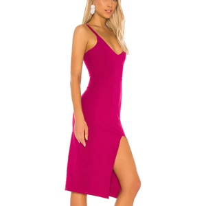 Lovers + Friends Bodycon Midi Tank Dress Fuchsia Pink SMALL Cocktail $135 NEW - Picture 1 of 8