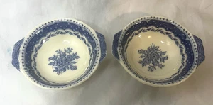 GRINDLEY AVON BLAU Set aus zwei Müslischalen mit Noppen (Griffe). 6". Floral - Bild 1 von 6