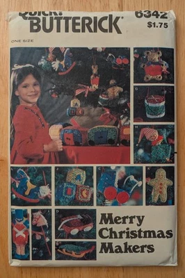 Butterick 6342 Merry Christmas Makers Train Ornaments Pattern One Size Uncut - Image 1 of 2