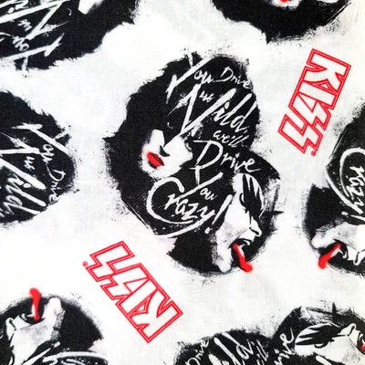 Tecido Kiss Band por jarda BTY molas acolchoadas de algodão criativo CP71057 rock - Imagem 1 de 4