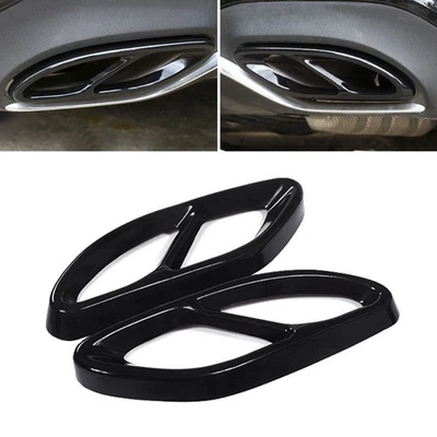 Cubierta de salida de tubo de escape silenciador negro brillante para Mercedes Benz GLC W205 W212 Foto 1 de 4