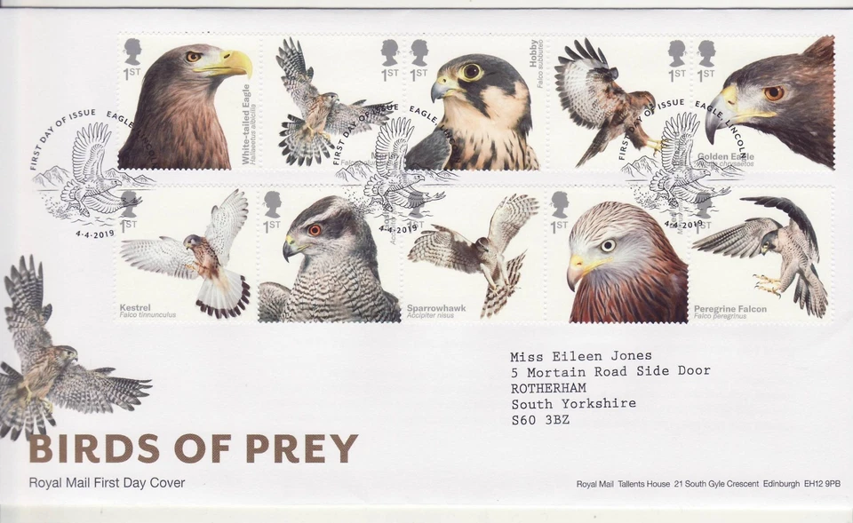 GB Stamps First Day Cover Birds of Prey, nature, eagle, hawk, falcon SHS 2019 - Image 1 of 1