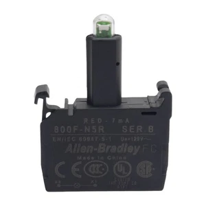 Allen Bradley 800F-N5R Taster LED Modul, rot 7mA, 120VAC, 22mm, Riegelbefestigung - Bild 1 von 7