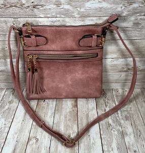 Borsa a mano senza marchio foderata in ecopelle oro rosa borsa a tracolla nuova senza etichette - Foto 1 di 5