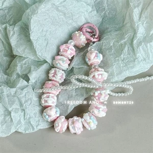 Pearl Mobile Phone Strap Colorful Phone Charm Rope New Bag Pendant Keychain - Photo 1 sur 16