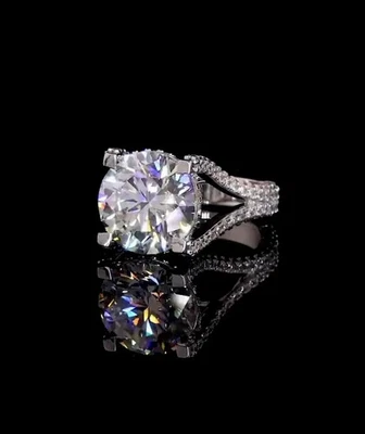 4.30 Ct Round-Cut G/VS1 Lab Grown Diamond Solitaire Wedding Ring 14k White Gold - Image 1 of 4