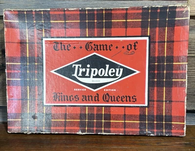 Vtg TRIPOLEY 1943 Game Board The Game of Kings and Queens Service Edition READ - Image 1 of 4
