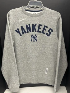 NEW YORK YANKEES NIKE PULLOVER GRAY CREWNECK ADULT SIZE SMALL CLEARANCE NWT - Picture 1 of 3