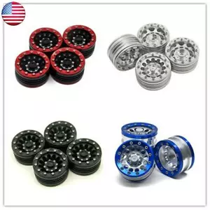 4Pcs 1.9 inch Alloy Beadlock Wheel Rims for AXIAL SCX10 4WD D90 CC01 1/10 RC - Picture 1 of 18